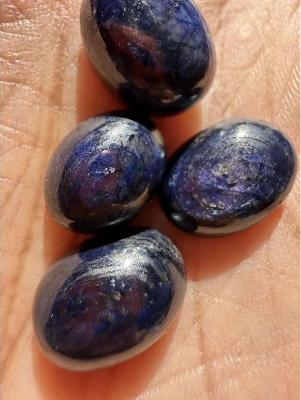 GEMS Set of 5 Natural Unheated Lavender Blue Star Ruby Oval Cut Gemstones